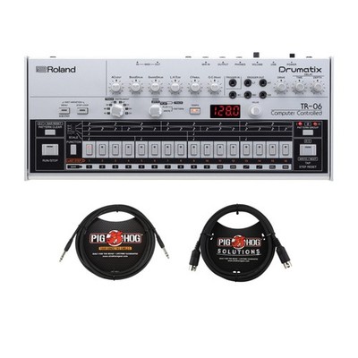 Roland Boutique Compact Drum Machine Case Cables Bundle (Silver) VINTAGE