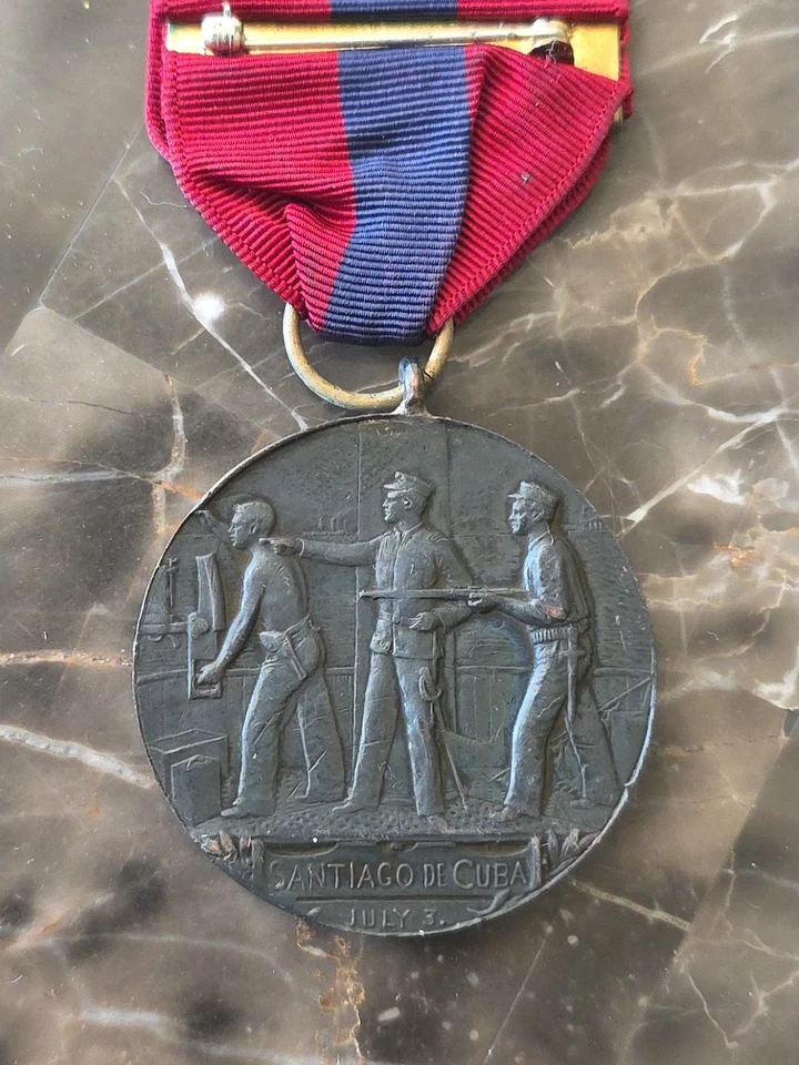 桑普森奖章 西印度群岛海军战役奖章,1901 年真实物品 查看商店 WW1-WW2 — 第 4/4 张图片