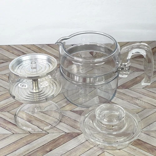 VTG PYREX Flameware 7754-B Glass Percolator Coffee Pot 2-4 Cup Complete Clean