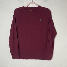 Polo Ralph Lauren Long Sleeve Pullover Tee Boys Size L 14-16 Maroone