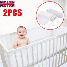 Cot Bumper 2 PCS baby Crib surrounds Breathable 3D Anti-Airflow Mesh Lining NEW