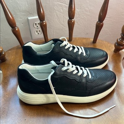 Women s Ecco Black Leather Sneakers