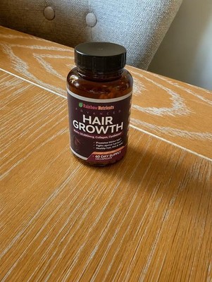 Rainbow Nutrients Hair Growth Supplement Biotin 10000mcg Collagen MSM, 120 Capsu