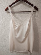 Olga 4131 Size 36 Vintage Top Half Slip Stretch Nylon Lace Beige Style