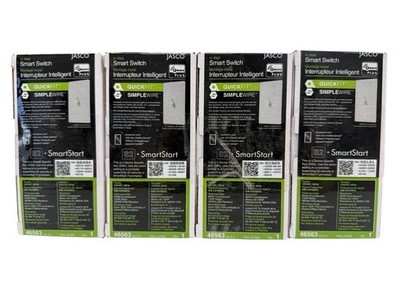4 QTY - JASCO Z-Wave Plus In-Wall Toggle Smart Switch S2 - SmartStart 46563 LOT