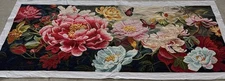 Larger Handmade completed finished cross stitch Flower 70''x 28'' New Decor
