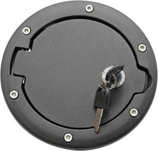 Fuel Tank Filler Cap Door Locking Gas Cover Black