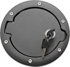 Fuel Tank Filler Cap, Door Locking Gas Cover, Black 