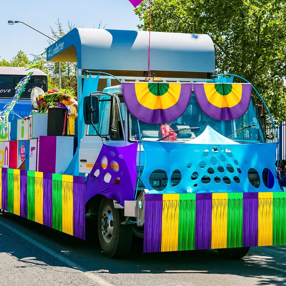 16 шт. парадных плавающих украшений Mardi Gras с 4 настольными юбками Mardi Gras... - Изображение 4 из 4