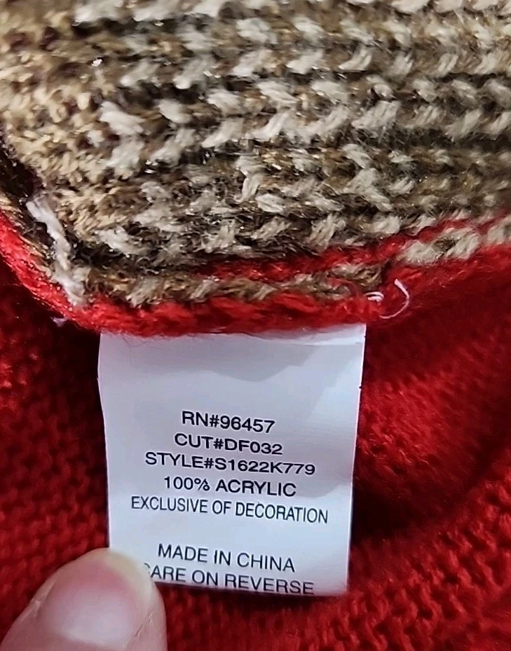 Suéter de férias sombra júnior grande midriff googly olhos renas Natal  - Imagem 4 de 4