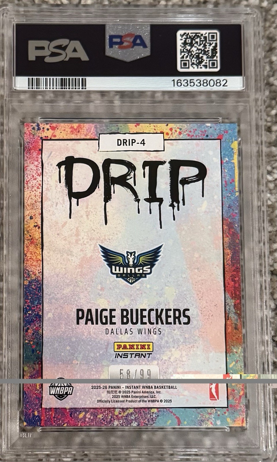 2025-26 Panini Instant WNBA Drip Paige Bueckers #/99 (RC) PSA 9 view 2