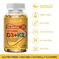 Vitamin D3 10000IU / 1000 IU 120 Capules – Immune Support, Bone Strength Boost