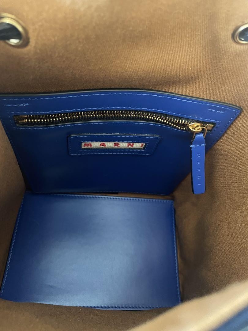 Marni Museo Drawstring Bucket Bag Blue | eBay
