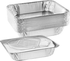 9x13 Aluminum Pans W/ Lids Disposable Half Size Steam Table Foil Pans Catering