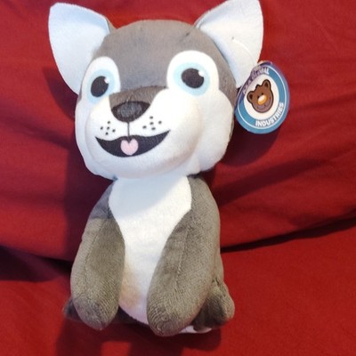 A&A Global Wolf Plush Gray White Stuffed Animal 2022 Carnival Prize Toy NWT