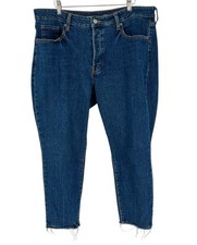 Old Navy Women's O. G. Straight High Rise Jeans Blue Denim Button Fly Size 16