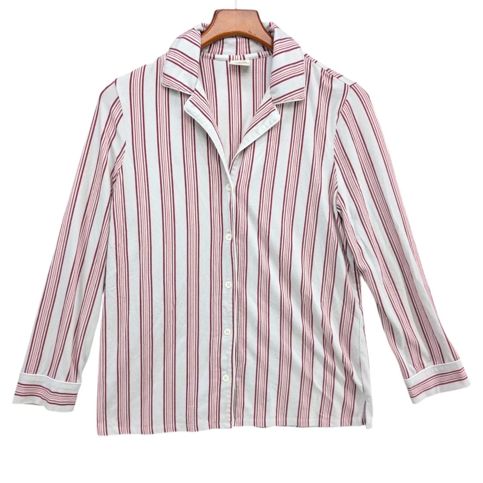 Soma 2 шт. пижамный набор женский красный белый в полоску с длинным рукавом с воротником размер S - Изображение 2 из 4