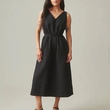 American Giant Black Linen Sleeveless Maxi Dress Size S