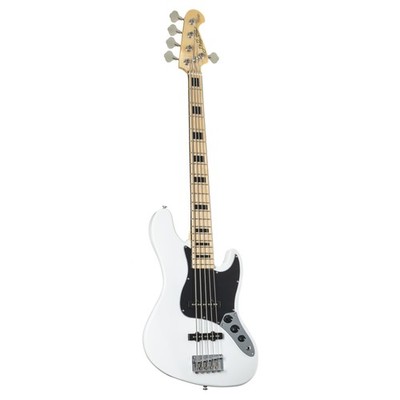J&D E-Bass 5-Saiten Erle Korpus JB Bass 2 Single Coil Tonabnehmer Passiv WH