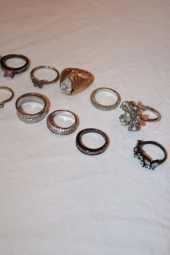 Estate Jewelry Lot Vintage Luxury Rings Untested Stones 925 Silver And Gold Tone