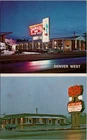 Denver West Ramada Inn Colfax Avenue Neon Sign Night Scene Vintage Postcard