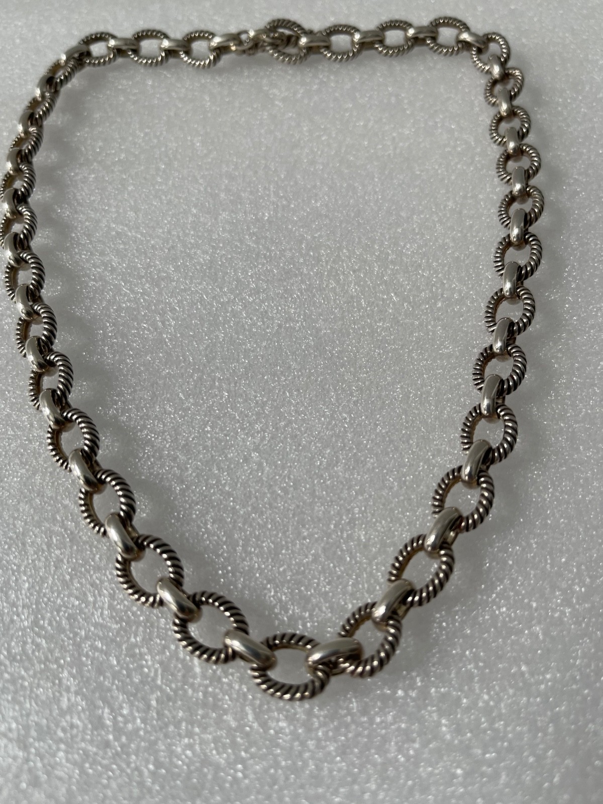 Solid Sterling Silver Toggle Necklace - image 4