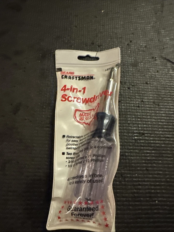 NOS Sears Craftsman USA 6 In 1 Screwdriver Rare - 41161 Slotted/Phillips - Image 2 of 4