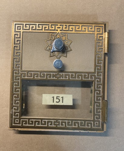 Vintage Antique US Post Office Brass PO Box Door Single Keyless Dial Combo 1965