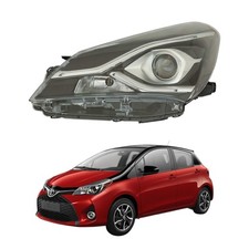 Faro SINISTRO per TOYOTA Yaris Hybrid 2017-2020 Parabola NERA C/LUCE DIURNA LED