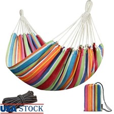 Double Hammock Portable Lightweight Durable 450lb Capacity Outdoor Camping New