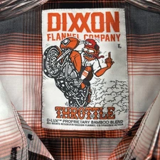 Dixxon Flannel Co Shirt Womens Large Orange Button Down Throttle Plaid