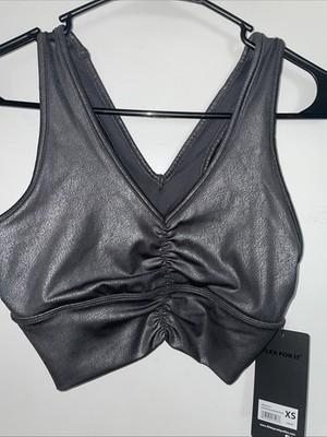 90 Degree By Reflex Active Sports Bra with Racer Back, Grey Size XS NWT