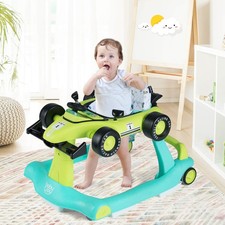 4-in-1 Baby Walker Foldable Activity Walker w/ Adjustable Height and Speed