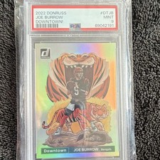 2022 Panini Donruss Downtown! Joe Burrow DT-JB Bengals PSA 9 Insert Football