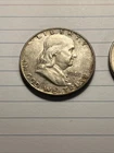 Three Silver Franklin Half Dollar Coins 1948 1949 1950