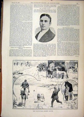 Original Old Antique Print 1891 Collingbourne Coursing Meeting Chauncey Olcott