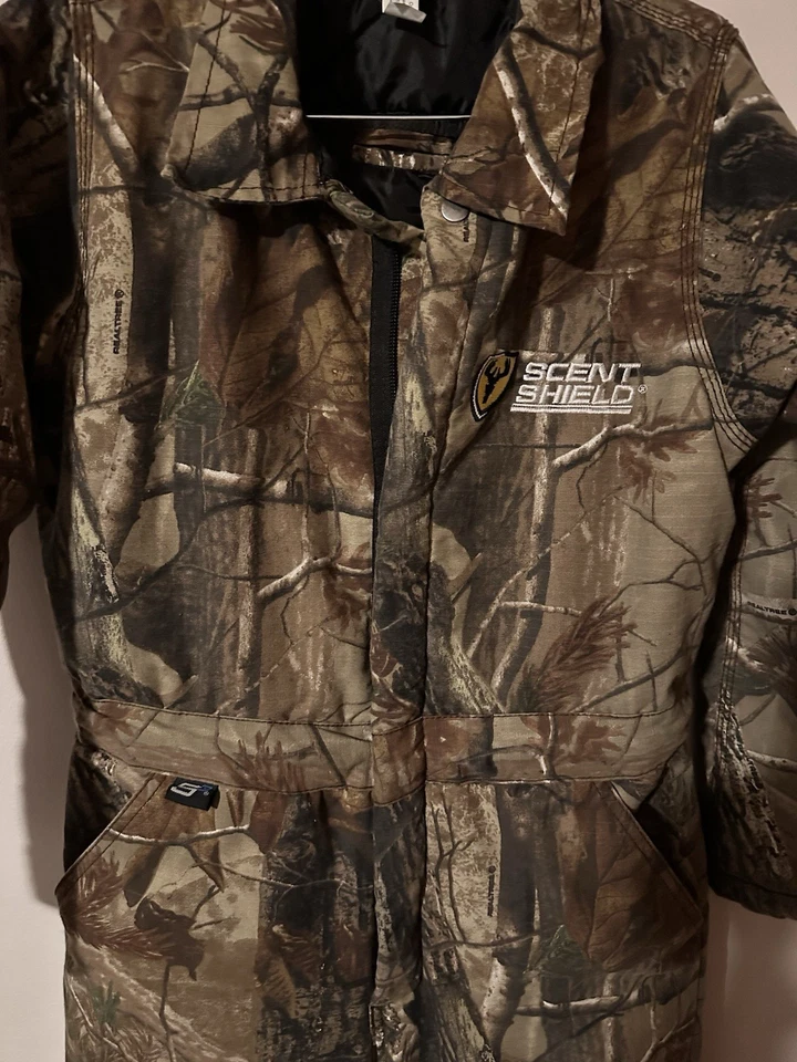 Scent Shield Coveralls Youth M Realtree Camouflage Hunting Outdoor Camo Zip Snap - Image 2 of 4