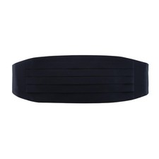 Men's Sutton Solid Color Silk Cummerbund, Black