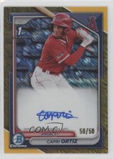2024 Bowman Chrome Prospect Gold Shimmer Refractor 50/50 Capri Ortiz Auto fi8