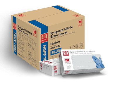 Basic Medical Blue Nitrile Exam Gloves - Latex-Free & Powder-Free - NGPF 7002 (C