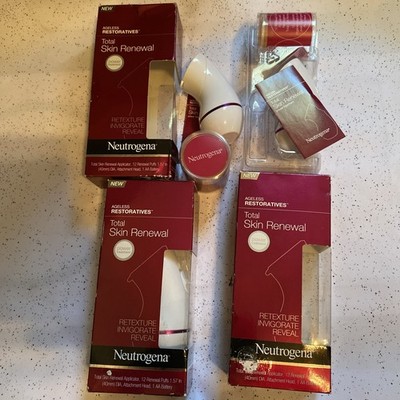 Lot Of 3 Neutrogena Ageless Restoratives Total Skin Renewal Power Treatment Kit