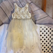 American Princess Girls Ivory Dress Size 6x/7 With Embellishments