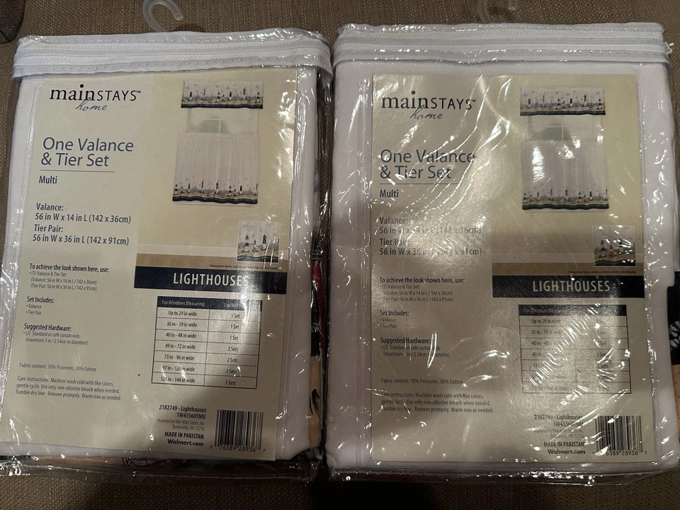 Un juego de dos cenefas de faro y nivel 56 de ancho Foto 2 de 3