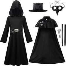Plague Doctor Costume Kids Steampunk Halloween Costume 5 in 1 Set for Boys an...