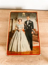 Vintage Edward Sharp & Sons Ltd Queen Elizabeth II & Prince Philip Tin/England