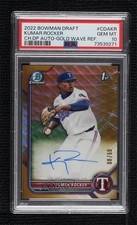 2022 Bowman Draft Gold Wave Refractor 8/50 Kumar Rocker PSA 10 GEM MT Auto 12wc