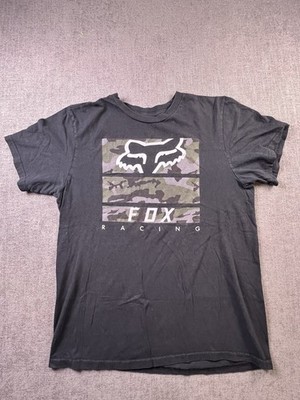 Fox Racing T Shirt Men s Small Black Graphic Print Logo Casual Crew Neck
