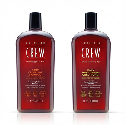 American Crew Daily Cleansing Shampoo And Moisturizing Conditioner 33.8ozLiter