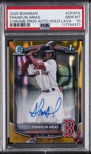 2025 BOWMAN CHROME PROSPECT AUTOS GOLD LAVA #CPAFA FRANKLIN ARIAS 38/50 PSA 10