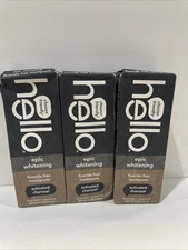 (3) hello Epic Whitening Charcoal Fluoride Free Toothpaste, 4 Ounce Ea